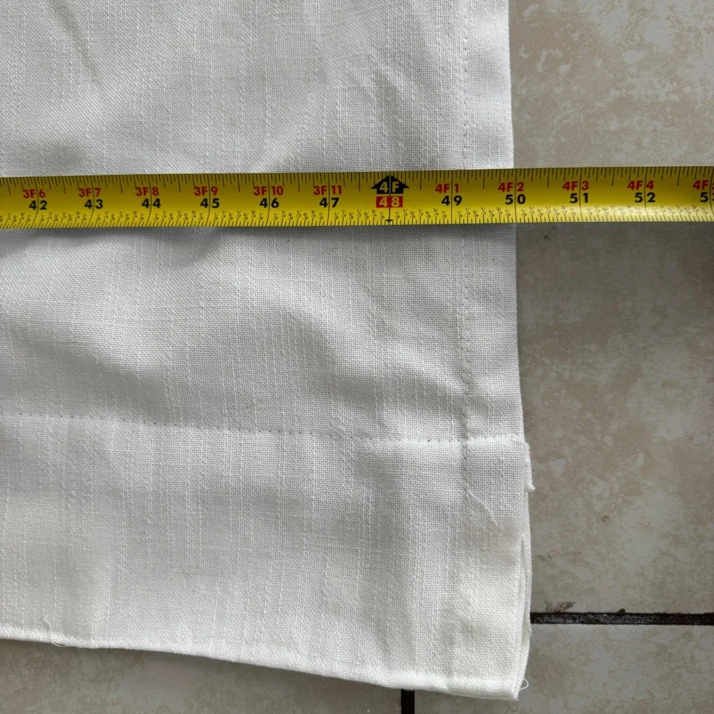 Tahari Home Off White Linen Blend Back Tab Lined Curtain Panels 50x94 Set of 2